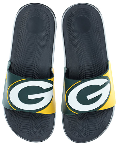 FOCO NFL Men's Green Bay Packers Cropped Big Logo Raised Slides