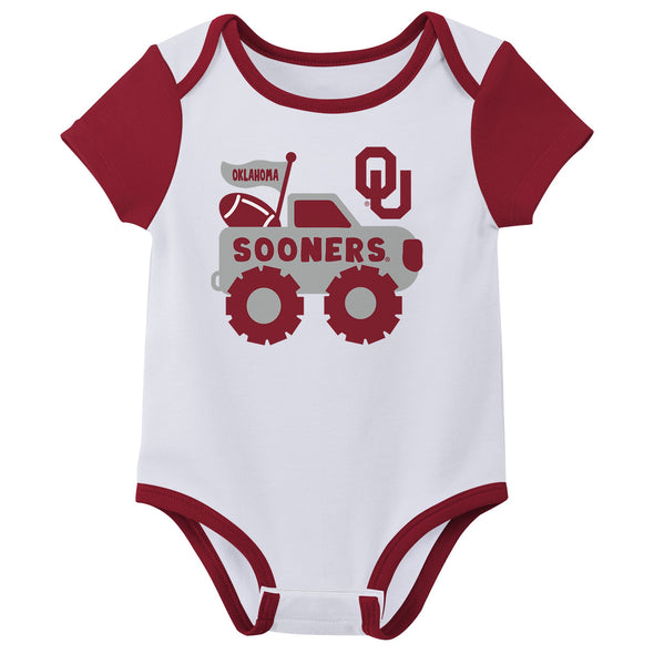 Outerstuff NCAA Infant Unisex Oklahoma Sooners Variety 3-Pack Bodysuit Set