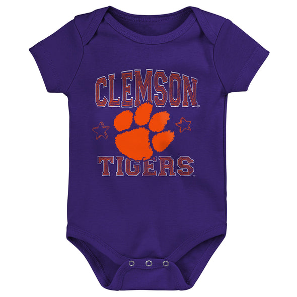Outerstuff NCAA Infant Unisex Clemson Tigers Born to Be 3-Pack Bodysuit Set