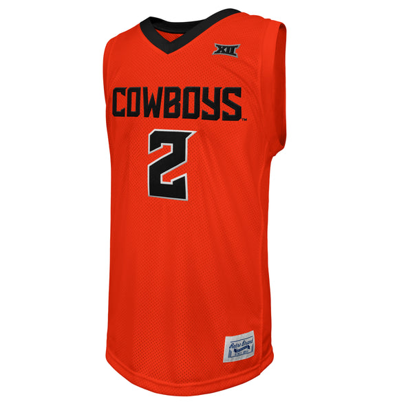 Original Retro Brand NCAA Men's Oklahoma State Cowboys #2 Cade Cunningham Tackle Twill Jersey, Orange