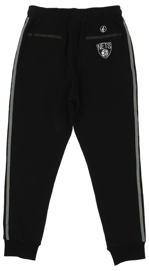 FISLL NBA Men's Brooklyn Nets Striped Detail Jogger, Black