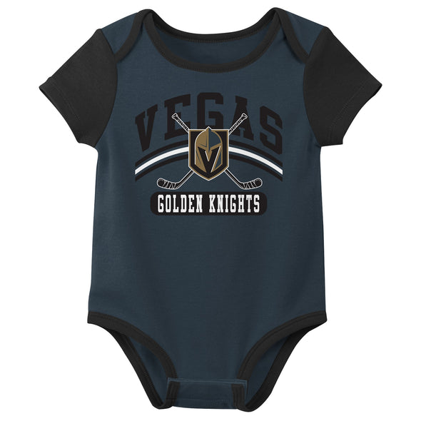 Outerstuff NHL Infant Unisex Las Vegas Golden Knights Variery 3-Pack Bodysuit Set