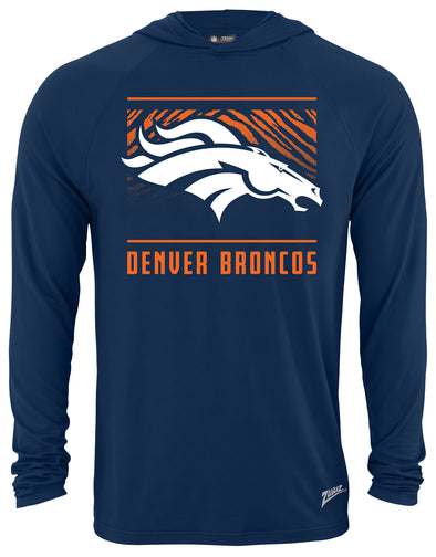 Zubaz NFL Men's Light Weight Team Color Hoodie, Alternate Tunnel Logo, Denver Broncos