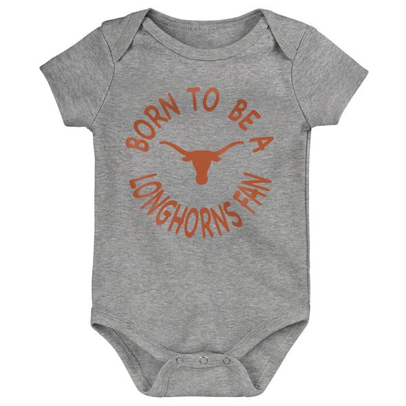 Outerstuff NCAA Infant Unisex Texas Longhorns Born to Be 3-Pack Bodysuit Set