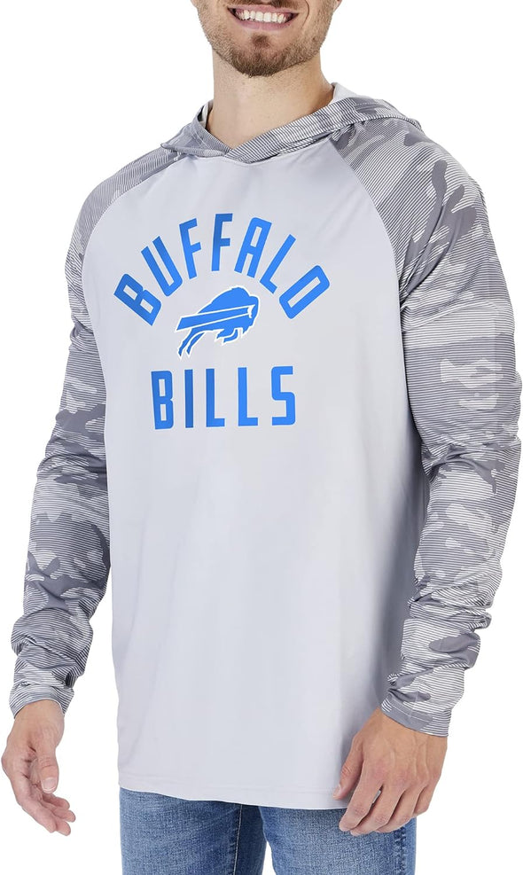 Zubaz Men's Buffalo Bills Lightweight Hoodie W/ Tonal Camo Lines