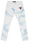 FISLL NBA Men's Chicago Bulls Distressed Denim Jeans