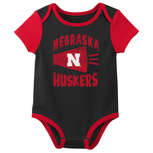 Outerstuff NCAA Infant Unisex Nebraska Huskers Variety 3-Pack Bodysuit Set