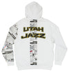 FISLL NBA Men's Utah Jazz Comic Book Newspaper Print Hoodie, White