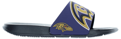 FOCO NFL Men's Baltimore Ravens Cropped Big Logo Raised Slides