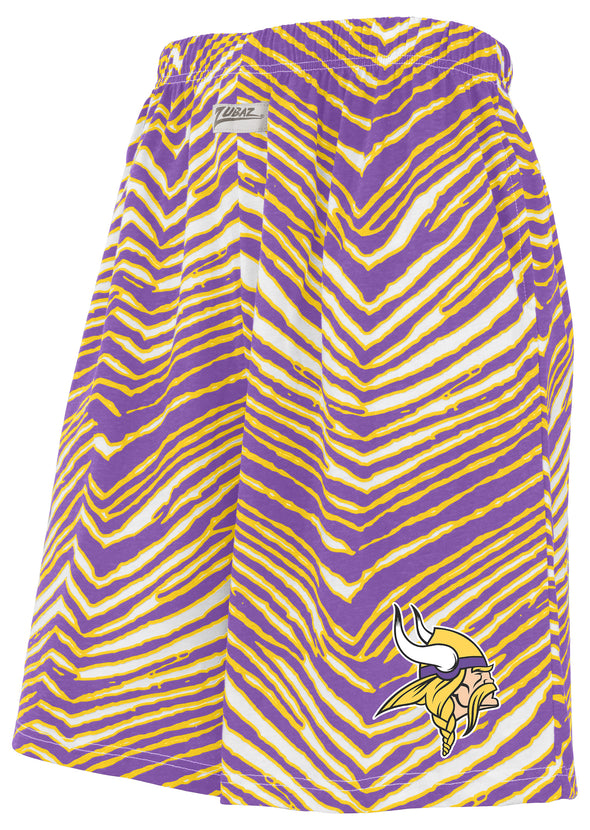 Zubaz NFL Adult Unisex Z88 Zebra Short for Men and Women, Minnesota Vikings