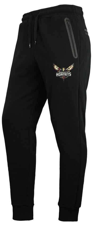 FISLL NBA Men's Charlotte Hornets Moroccan Detail Jogger, Black