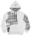 FISLL Men's Breaking News Newspaper Print Hoodie, White