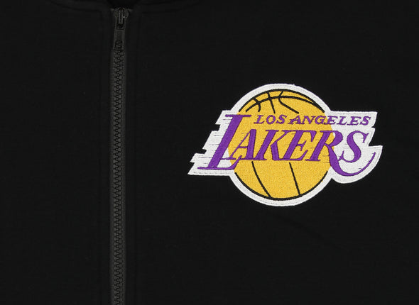 FISLL NBA Men's Los Angeles Lakers Fleece Zip Up Hoodie, Black