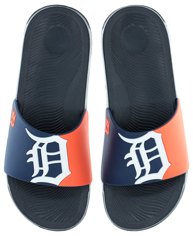 FOCO MLB Men's Detroit Tigers Cropped Big Logo Raised Slides