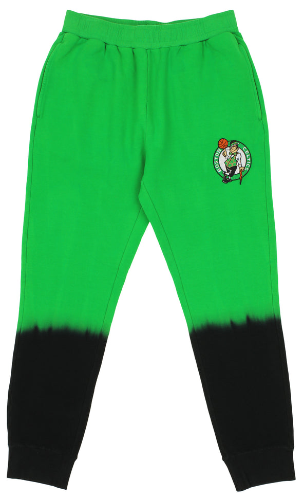 FISLL NBA Men's Boston Celtics Black Dipdye Jogger, Green