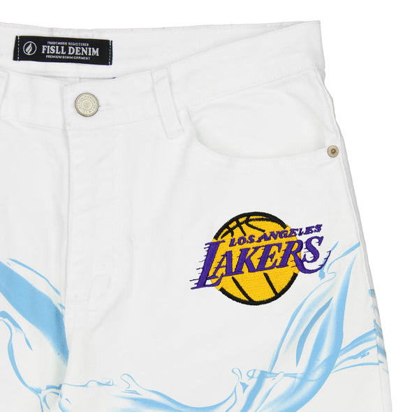 FISLL NBA Men's Los Angeles Lakers Distressed Denim Jeans