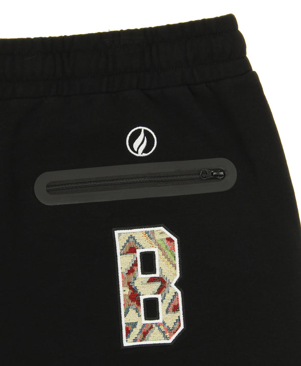FISLL NBA Men's Milwaukee Bucks Moroccan Detail Jogger, Black