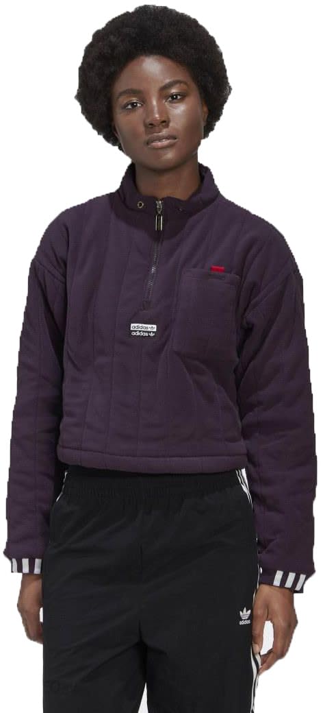 adidas Originals Women's R.Y.V Sweatshirt 1/2 Zip Pullover, Noble Purple