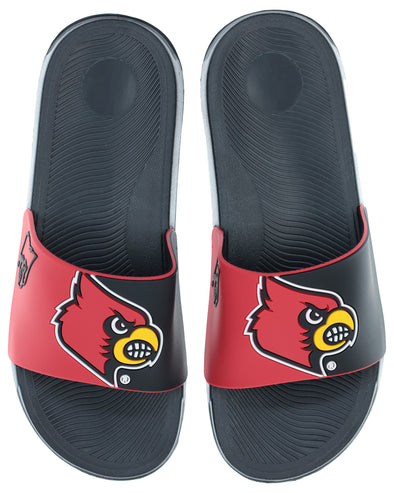 FOCO NCAA Men's Louisville Cardinals Cropped Big Logo Raised Slides