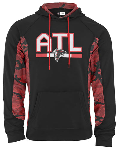 Zubaz NFL Men's Atlanta Falcons Elevated Hoodie With Camo Lines