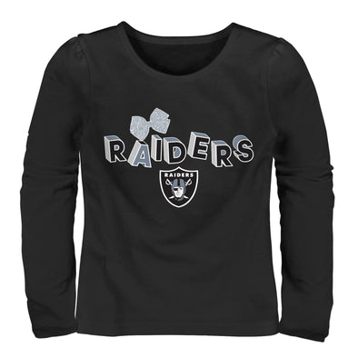 Outerstuff NFL Toddler Las Vegas Raiders Bow Graphic Long Sleeve T-Shirt