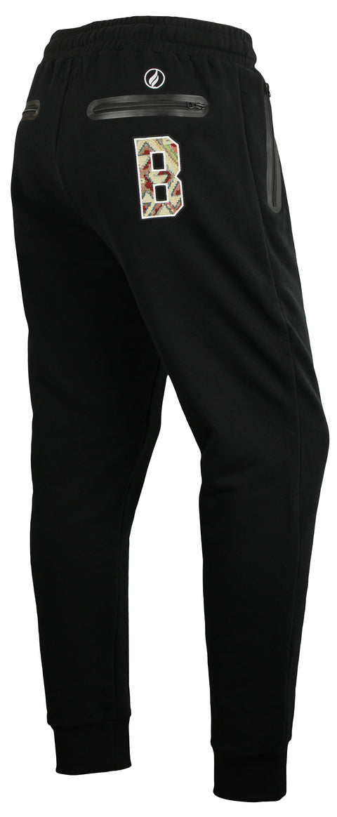 FISLL NBA Men's Brooklyn Nets Moroccan Detail Jogger, Black