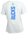 FISLL NBA Women's Milwaukee Bucks Stack Blockprint Tee, White