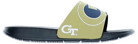 FOCO NCAA Men's Georgia Tech Yellow Jackets Cropped Big Logo Raised Slides