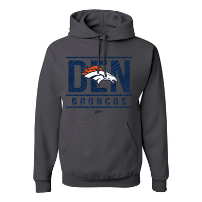 Zubaz NFL Denver Broncos Unisex Pullover Fleece Hoodie for Adult Men and Women, Z2C Goal Line, Charcoal