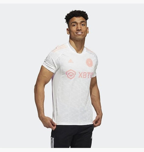 Adidas MLS Men's Inter Miami CF Condivo 21 Soccer Jersey, White/Glow Pink