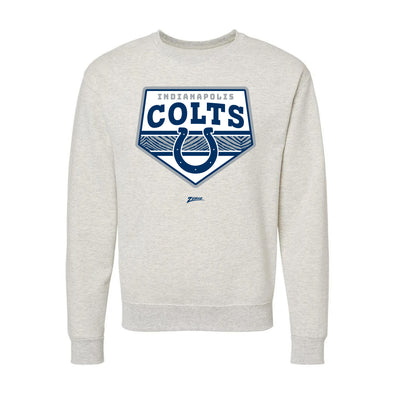 Zubaz NFL Indianapolis Colts Unisex Adult Men's & Women's Pullover Fleece Crew Neck Sweatshirt, Z2C Chip Shot, Oatmeal Heather