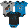Outerstuff NFL Infant Carolina Panthers Champ 3-Pack Bodysuit Set