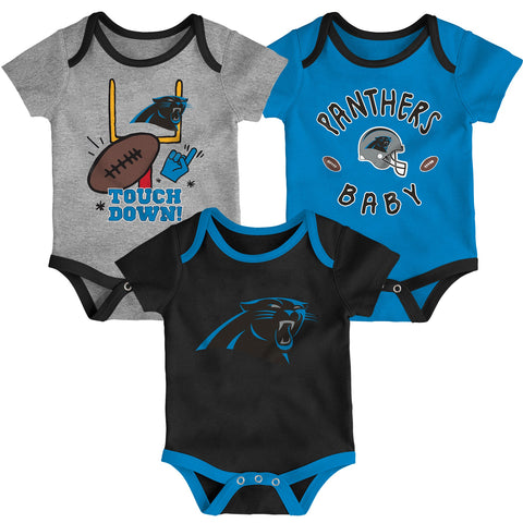 Outerstuff NFL Infant Carolina Panthers Champ 3-Pack Bodysuit Set