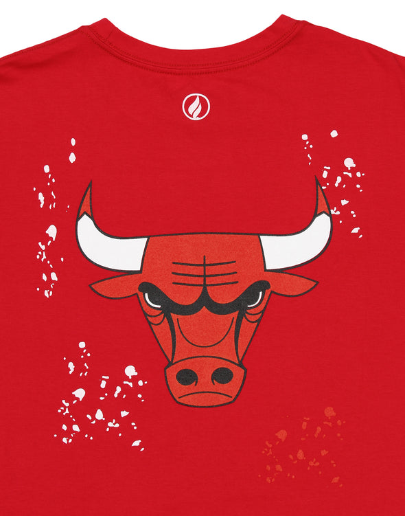 FISLL NBA Men's Chicago Bulls Confetti Tee, Red