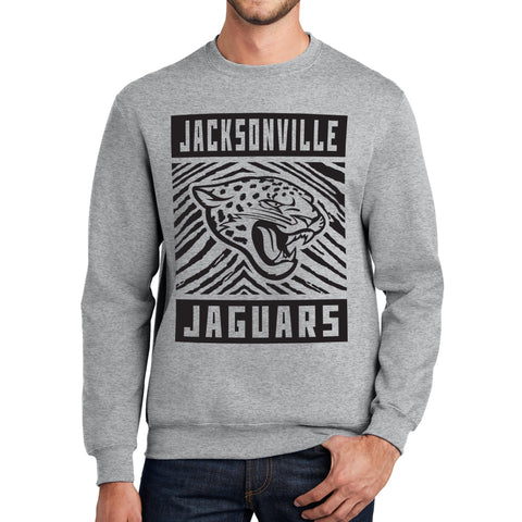 Zubaz NFL Men's Jacksonville Jaguars Athletic Crew Neck Sweatshirt W/ Zebra Graphic