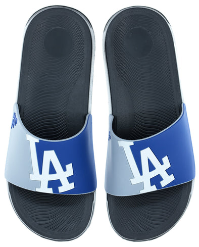 FOCO MLB Men's Los Angeles Dodgers Cropped Big Logo Raised Slides