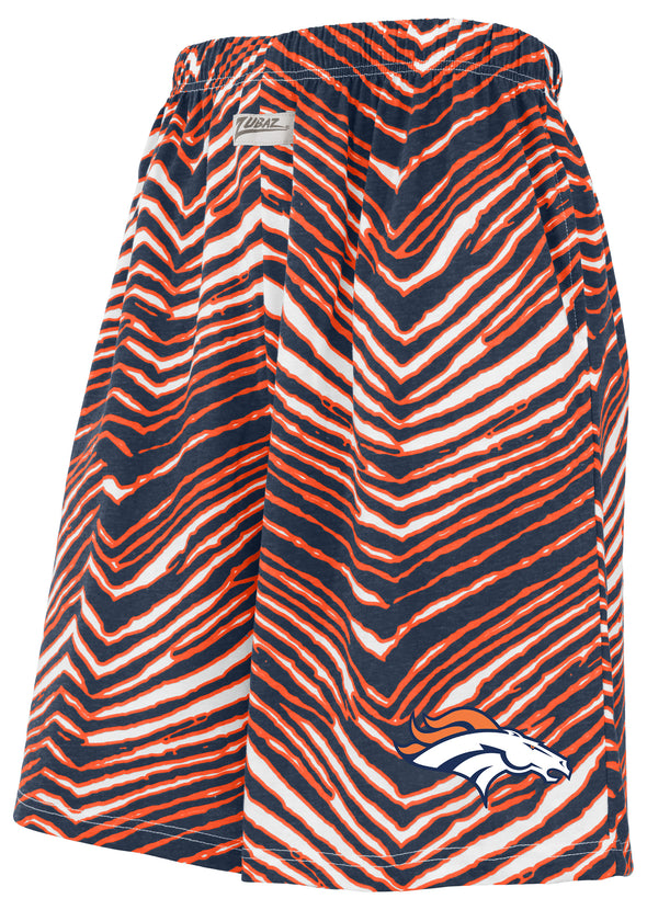 Zubaz NFL Adult Unisex Z88 Zebra Short for Men and Women, Denver Broncos