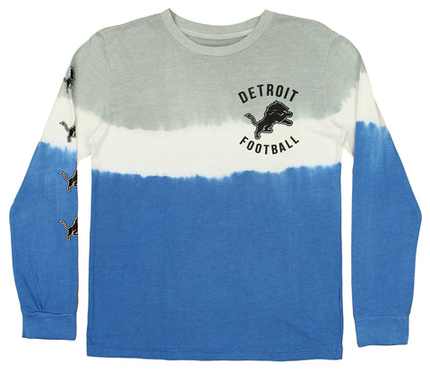 Outerstuff NFL Youth Boys Detroit Lions Double Up Tie Dye Long Sleeve Tee