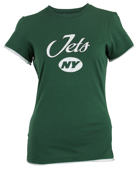 Reebok NFL Women's New York Jets Cap Sleeve Tissue Shirt Tee Top, Green