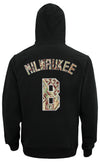 FISLL NBA Men's Milwaukee Bucks Moroccan Detail Hoodie, Black