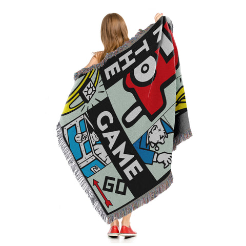 Northwest X Hasbro Monoply In The Game Woven Tapestry Throw Blanket, 48" x 60"