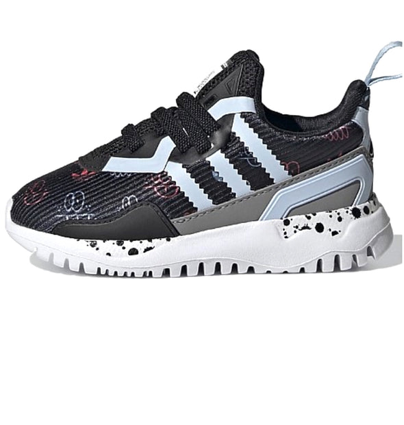 Adidas Infant Flex EL Low Sneakers, Core Black/Clear Sky/Cloud White