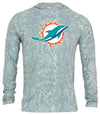 Zubaz NFL Men's Light Weight All Over Post Gray Tonal Hoodie, With Primary Logo, Miami Dolphins