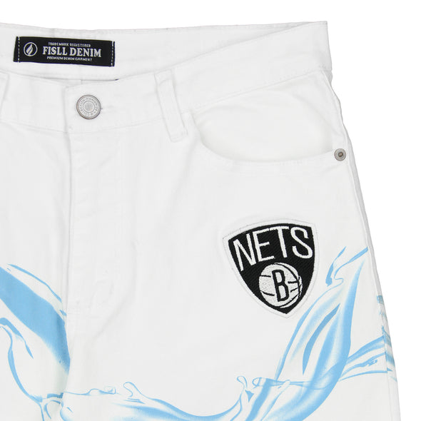 FISLL NBA Men's Brooklyn Nets Distressed Denim Jeans