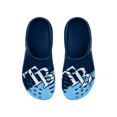 FOCO MLB Men's Tampa Bay Rays 2023 Colorblock Big Logo Clogs