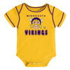 Outerstuff NFL Infant Minnesota Vikings 3-Pack Short Sleeve Bodysuit