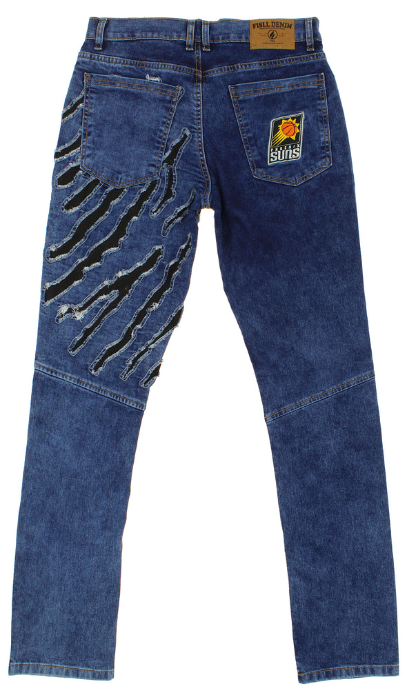 FISLL NBA Men's Phoenix Suns Jeans with Distressed Claw Marks