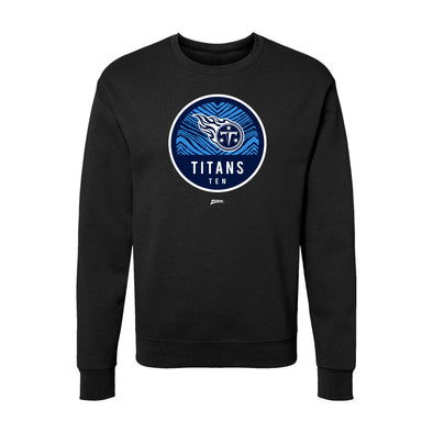 Zubaz NFL Tennessee Titans Unisex Adult Men's & Women's Pullover Fleece Crew Neck Sweatshirt, Z2C Dime Back, Black