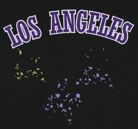 FISLL NBA Men's Los Angeles Lakers Pullover Hoodie with Paint Splatter Logo