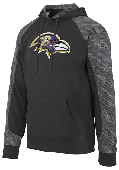 Zubaz NFL Men's Baltimore Ravens Elevated Logo Viper Hoodie